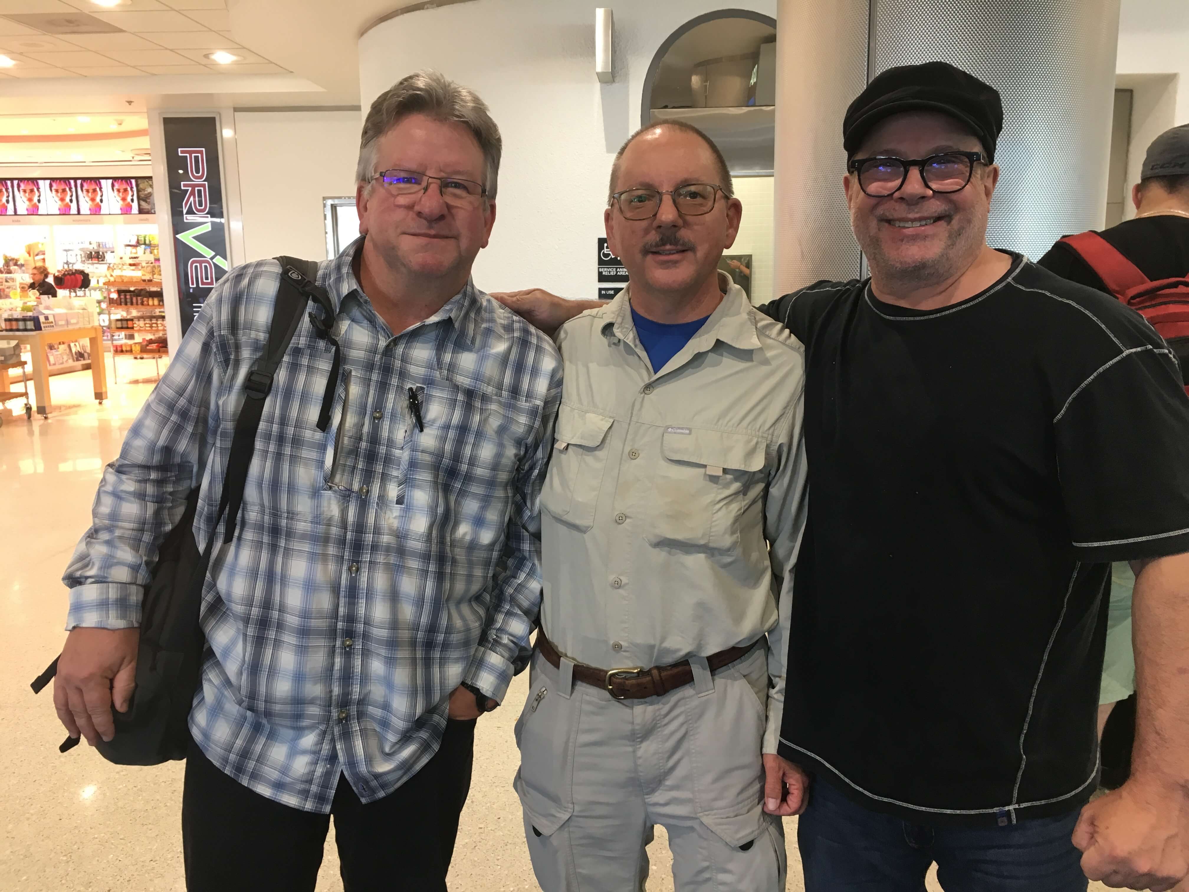 Gerry Kirkpatrick, David Gratson, and Rock Vitale at Amazon Fishing Trip