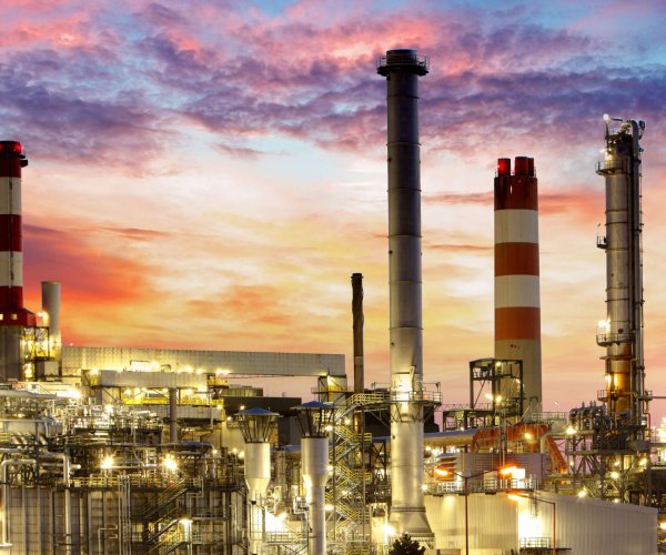 Refinery at sunset EHS on site